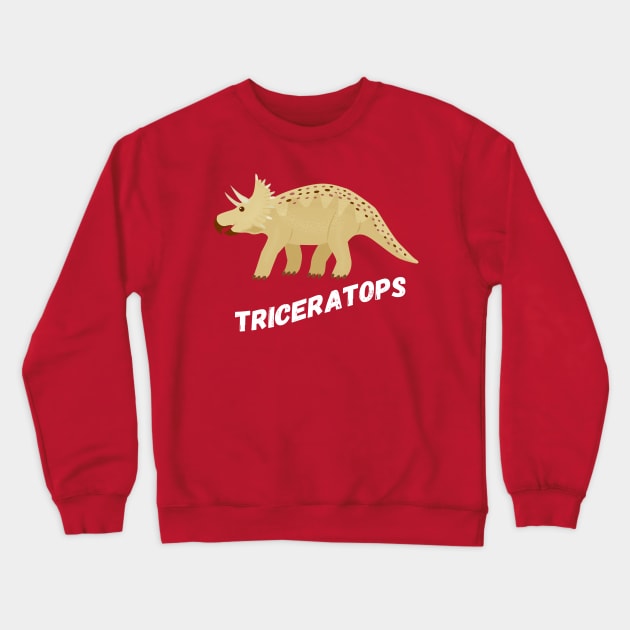 Cute Triceratops Dinosaur Design Crewneck Sweatshirt by Terra Fossil Merch